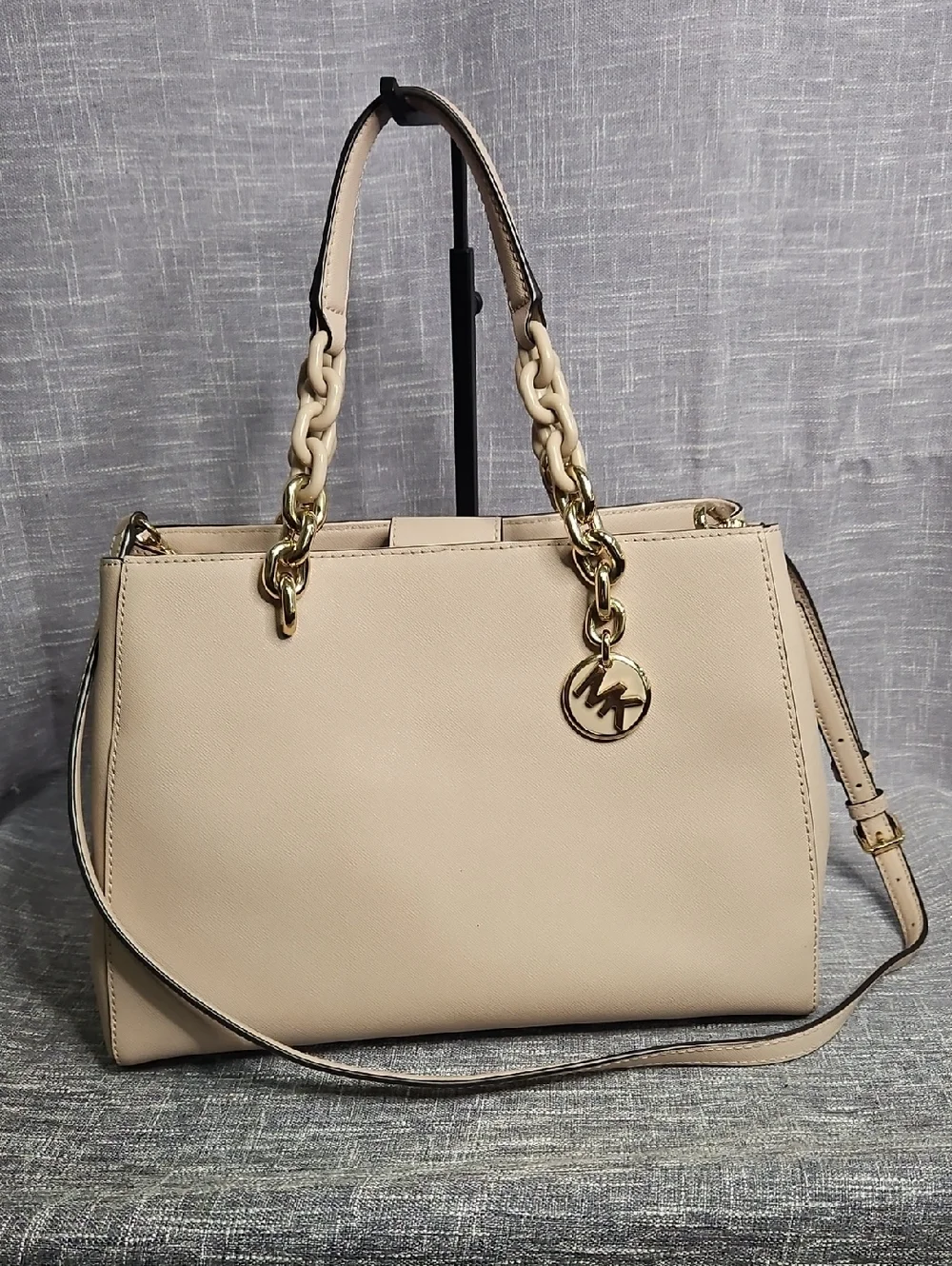 Michael Kors Blush Pink Saffiano Satchel with Gold Hardware